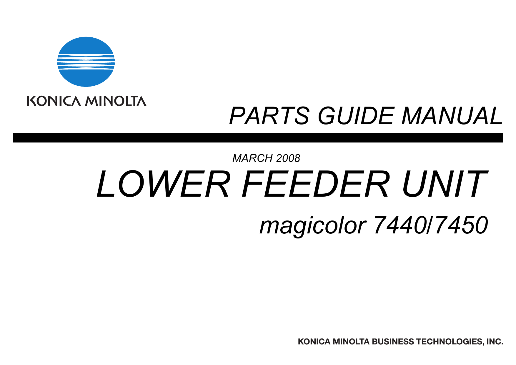 Konica-Minolta magicolor 7450 7440 Lower-Feed-Unit Parts Manual-1